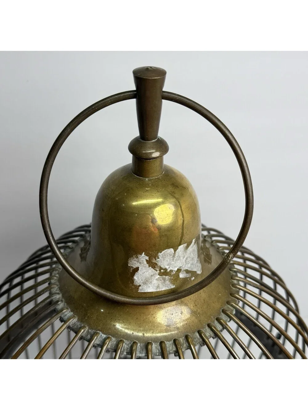 Vintage Solid Brass Birdcage Hanging Round Animal Metal Victorian Style Aviary